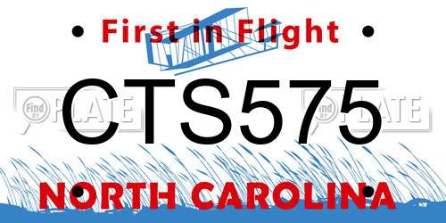 CTS575 North Carolina License Plate