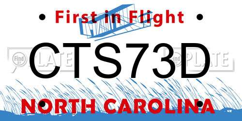 CTS73D North Carolina License Plate