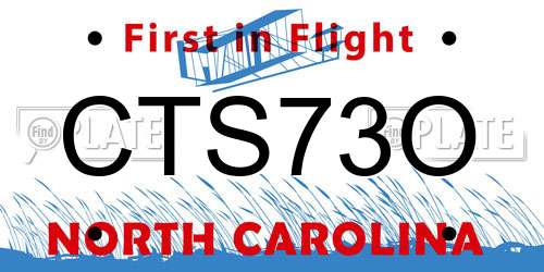 CTS73O North Carolina License Plate