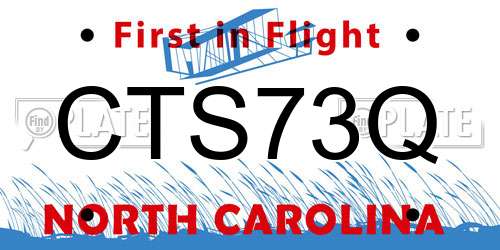 CTS73Q North Carolina License Plate