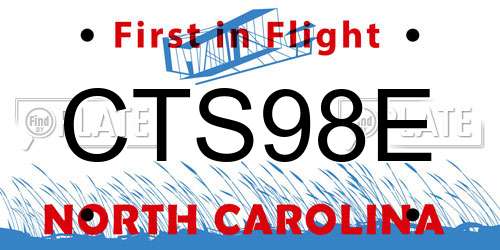 CTS98E North Carolina License Plate