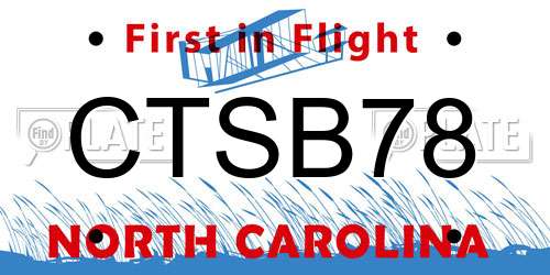 CTSB78 North Carolina License Plate