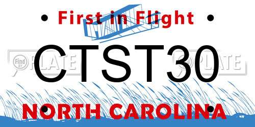 CTST30 North Carolina License Plate