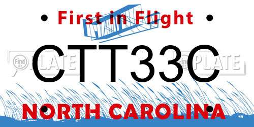 CTT33C North Carolina License Plate