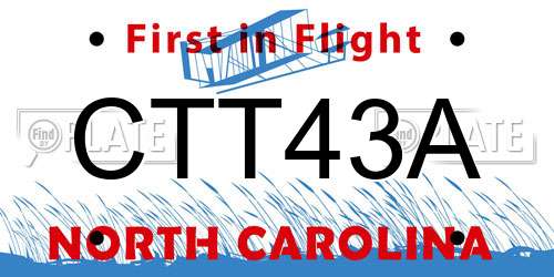 CTT43A North Carolina License Plate