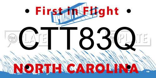 CTT83Q North Carolina License Plate