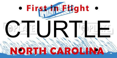 CTURTLE North Carolina License Plate
