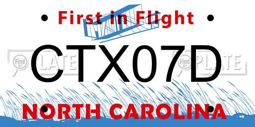 CTX07D North Carolina License Plate