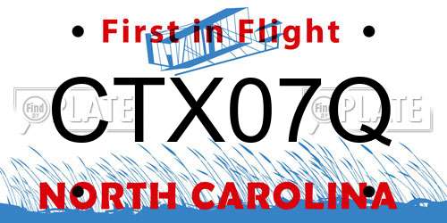 CTX07Q North Carolina License Plate