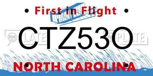 CTZ53O North Carolina License Plate
