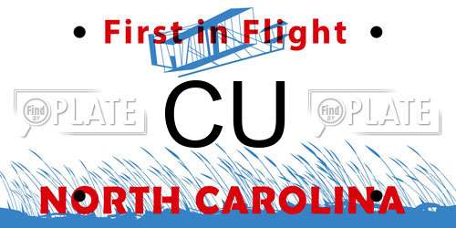 CU North Carolina License Plate