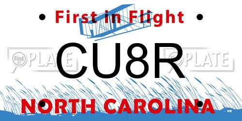 CU8R North Carolina License Plate