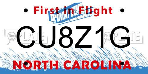 CU8Z1G North Carolina License Plate