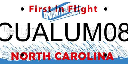 CUALUM08 North Carolina License Plate