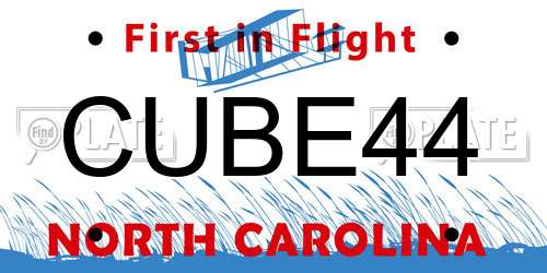 CUBE44 North Carolina License Plate