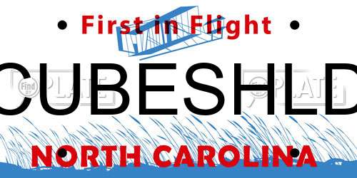 CUBESHLD North Carolina License Plate