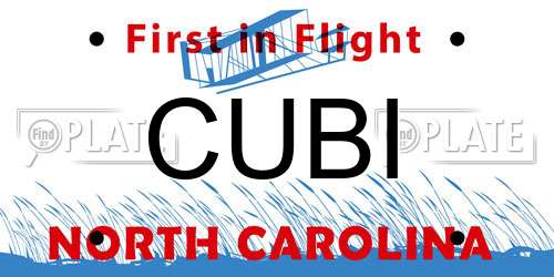 CUBI North Carolina License Plate