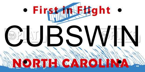 CUBSWIN North Carolina License Plate
