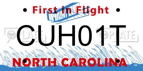 CUH01T North Carolina License Plate