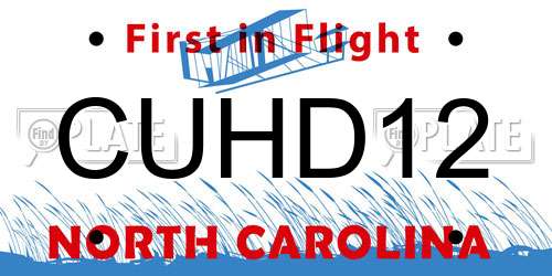 CUHD12 North Carolina License Plate