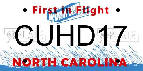 CUHD17 North Carolina License Plate