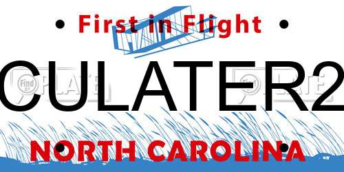 CULATER2 North Carolina License Plate