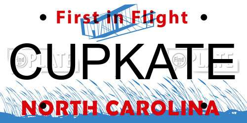 CUPKATE North Carolina License Plate