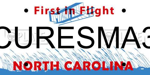 CURESMA3 North Carolina License Plate