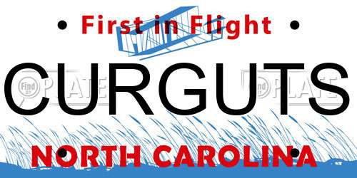 CURGUTS North Carolina License Plate