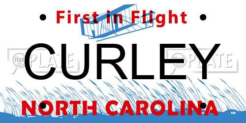 CURLEY North Carolina License Plate