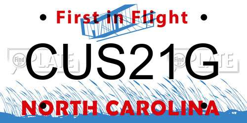 CUS21G North Carolina License Plate