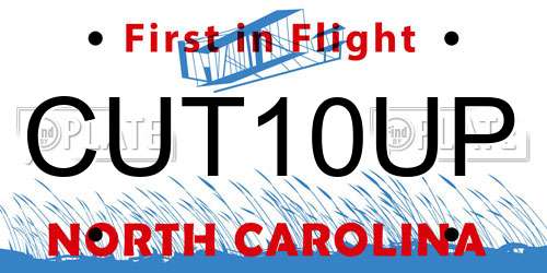 CUT10UP North Carolina License Plate
