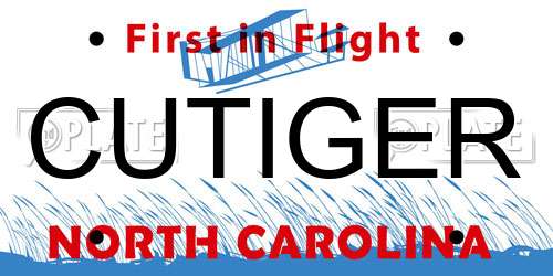 CUTIGER North Carolina License Plate