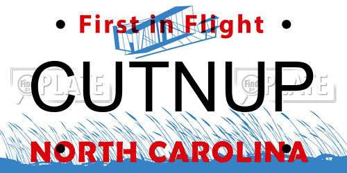 CUTNUP North Carolina License Plate