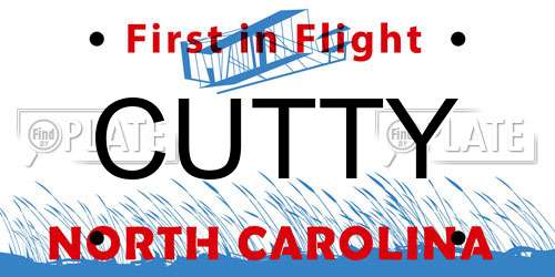 CUTTY North Carolina License Plate