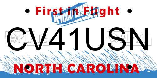 CV41USN North Carolina License Plate