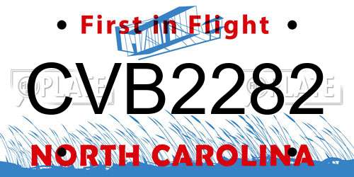 CVB2282 North Carolina License Plate
