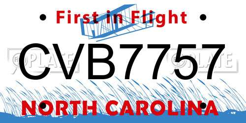 CVB7757 North Carolina License Plate