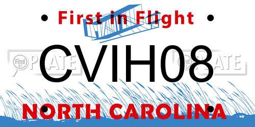 CVIH08 North Carolina License Plate