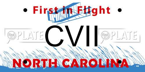 CVII North Carolina License Plate