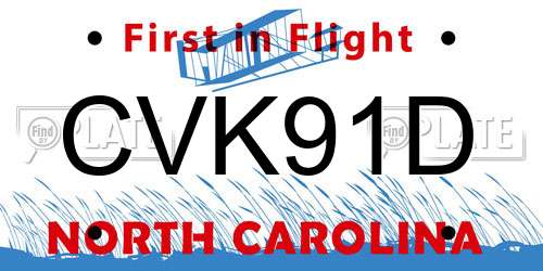 CVK91D North Carolina License Plate