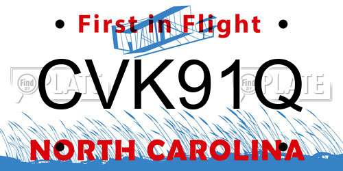 CVK91Q North Carolina License Plate