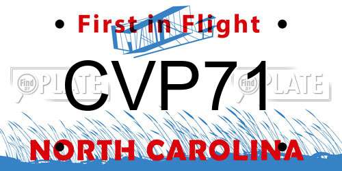 CVP71 North Carolina License Plate