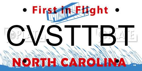 CVSTTBT North Carolina License Plate