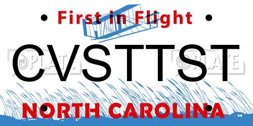 CVSTTST North Carolina License Plate