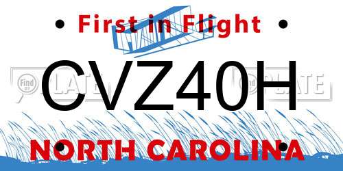 CVZ40H North Carolina License Plate
