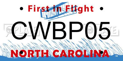 CWBP05 North Carolina License Plate