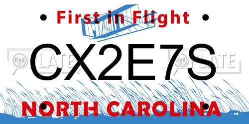CX2E7S North Carolina License Plate