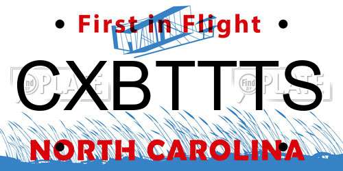 CXBTTTS North Carolina License Plate