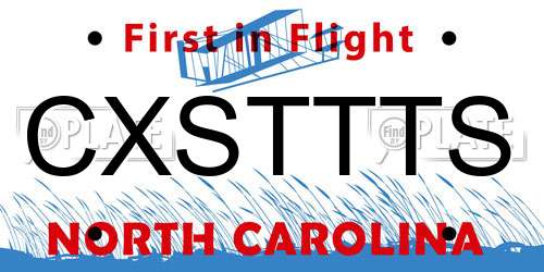 CXSTTTS North Carolina License Plate